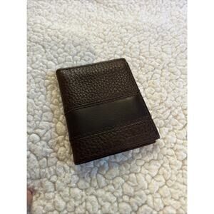 Columbia Brown Pebbled Leather Trifold Wallet Mens